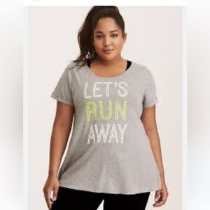 Torrid Active Let’s Run Away Tee Size 0/Large